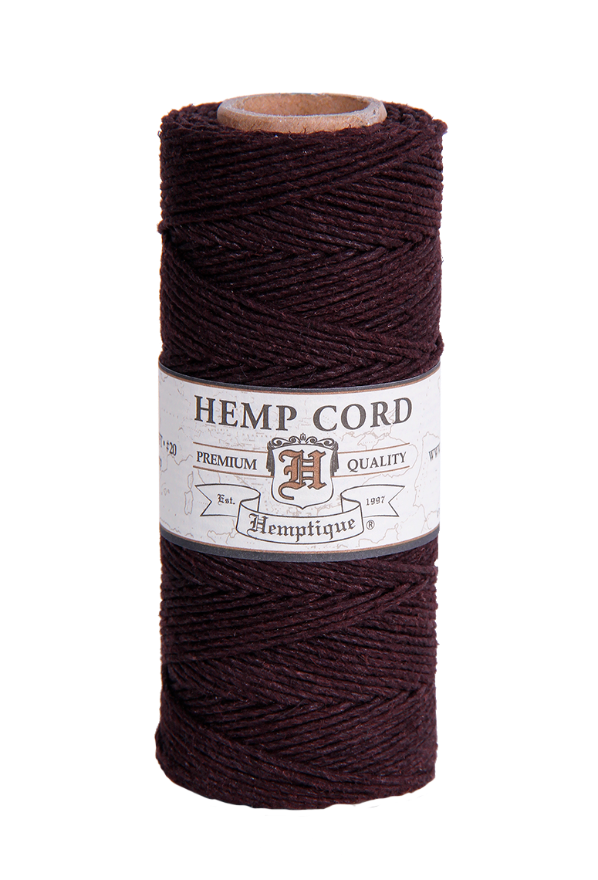 Hemptique #20 Hemp Cord Spool Dark Brown