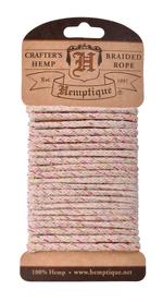 Hemptique 4mm Braided Hemp Rope Cards Eco Friendly Sustainable Naturally Grown Jewelry Bracelet Making Paper Crafting Scrapbooking Bookbinding Mixed Media Crocheting Macrame Seasonal Holiday Gift Wrapping Outdoor Gardening