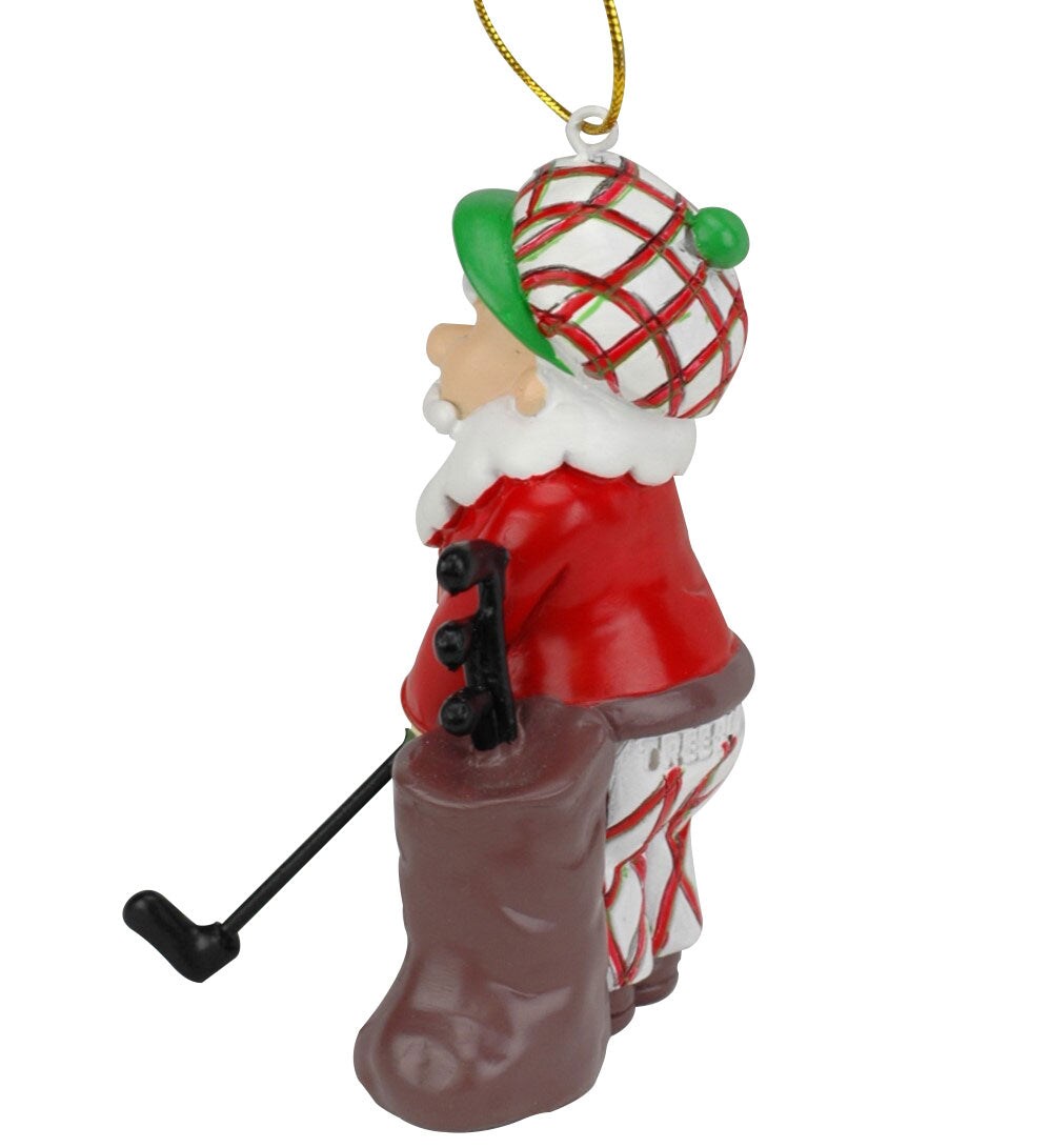 Golfing Santa Claus Christmas Ornament