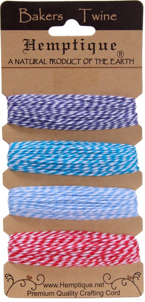 Hemptique Cotton Bakers Twine Card Set Jewelry Bracelet Making Paper Crafting Scrapbooking Bookbinding Mixed Media Crocheting Macrame Gift Wrapping