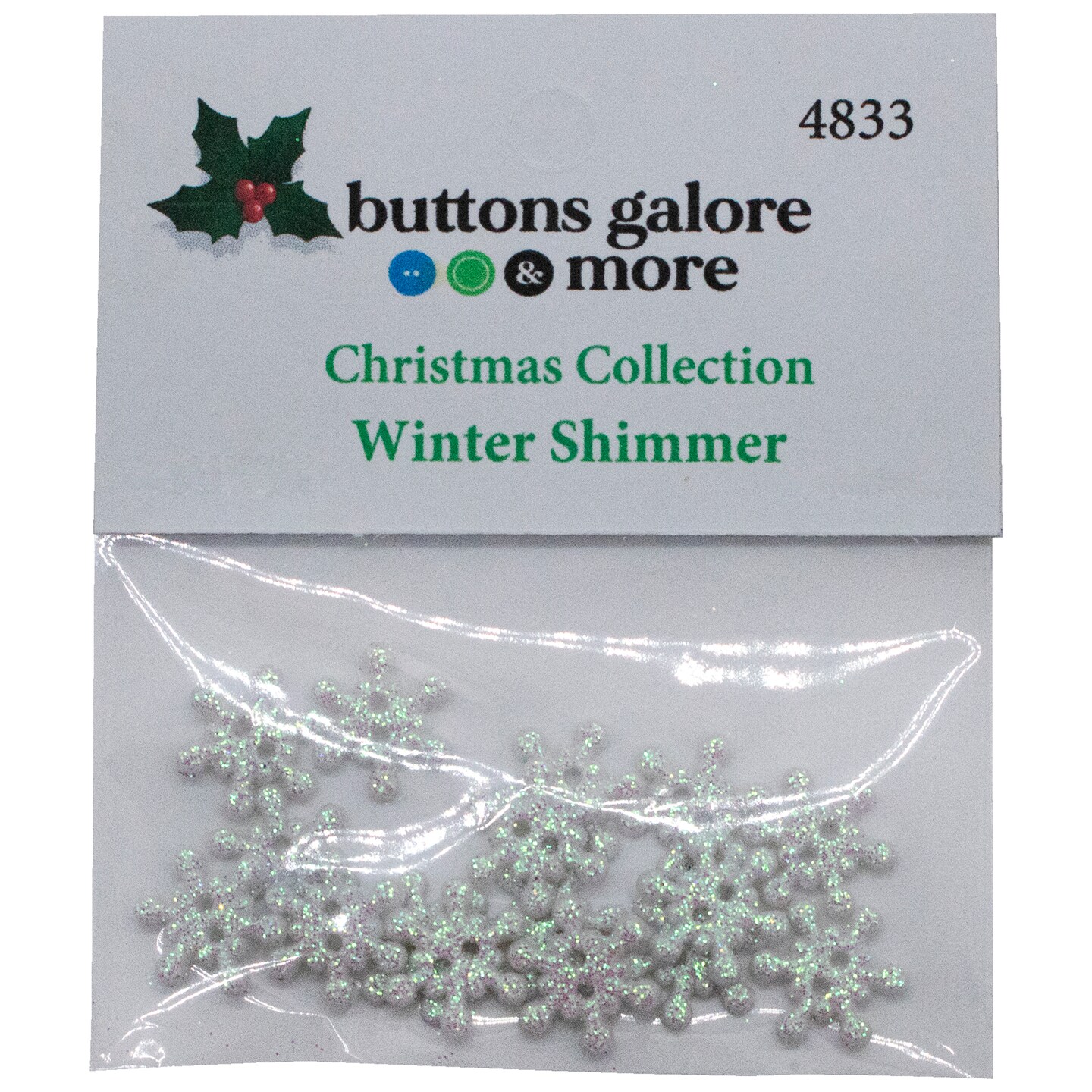 Buttons Galore Christmas Buttons for Craft & Sewing - Winter Shimmer - 45 Buttons