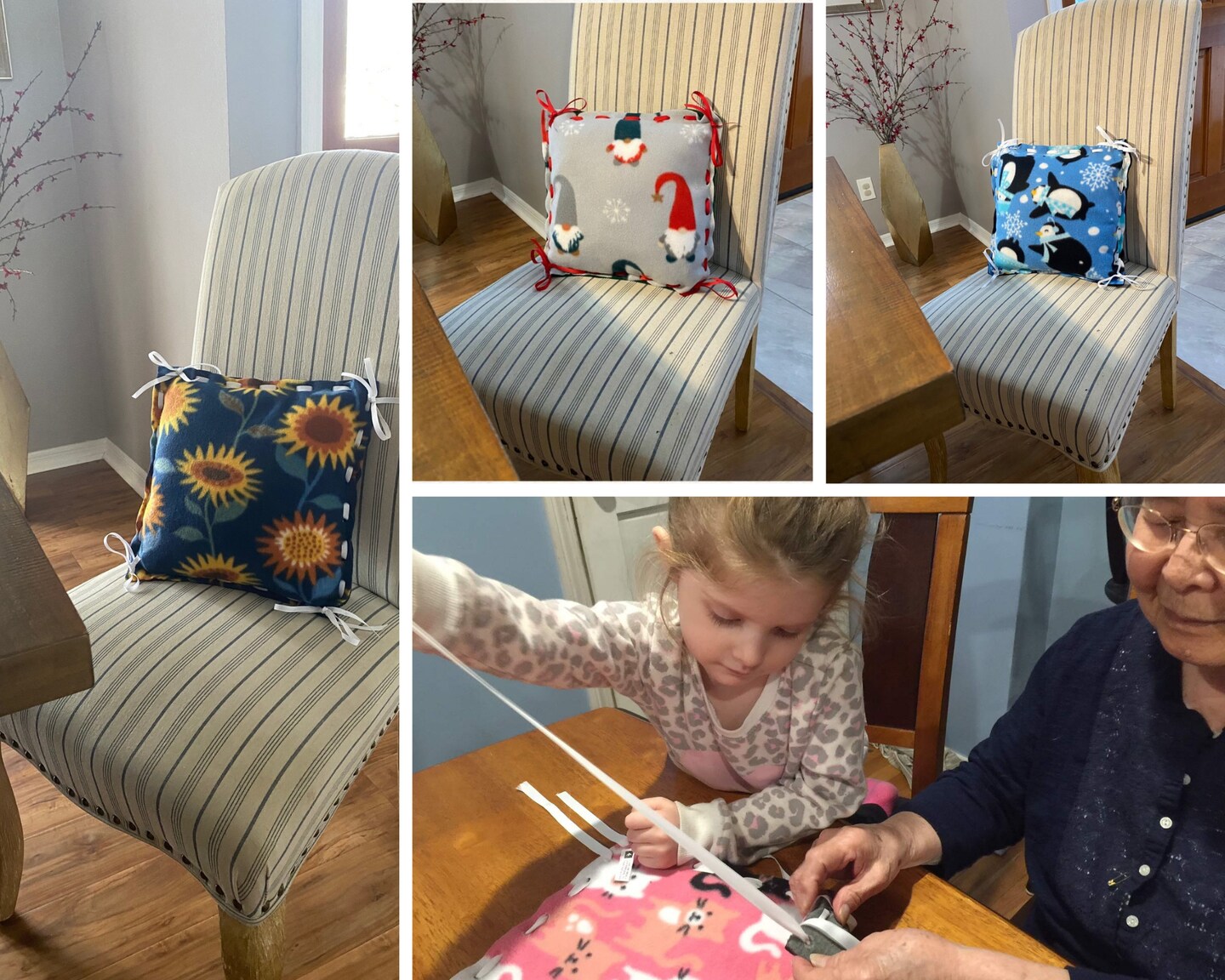 Fleece Pillow Kit Activity for Elderly, Low Vision, Blind, Disabled and