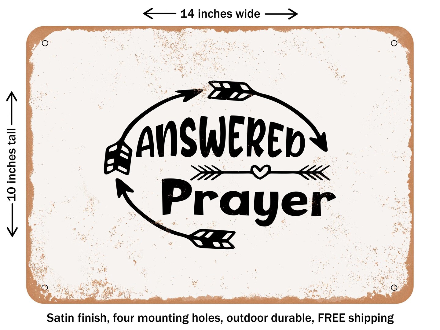 Decorative Metal Sign Answered Prayer 3 Vintage Rusty Look Michaels 3704