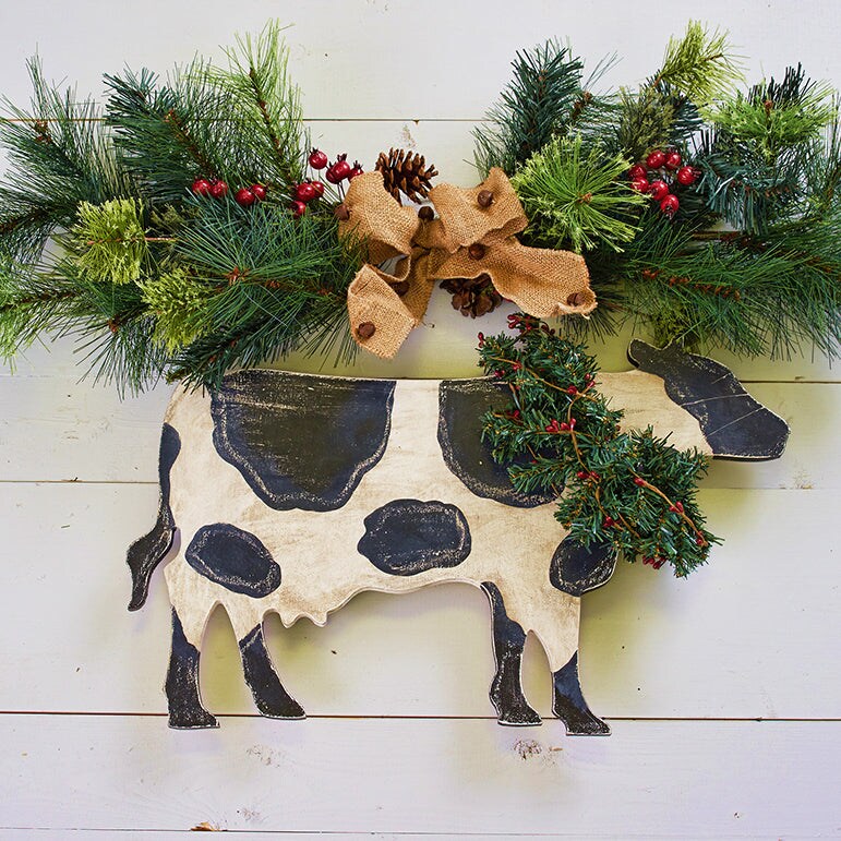 20 in. Unfinished Wooden Cow Shape