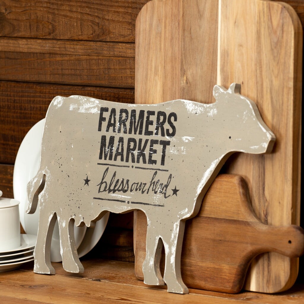 20 in. Unfinished Wooden Cow Shape