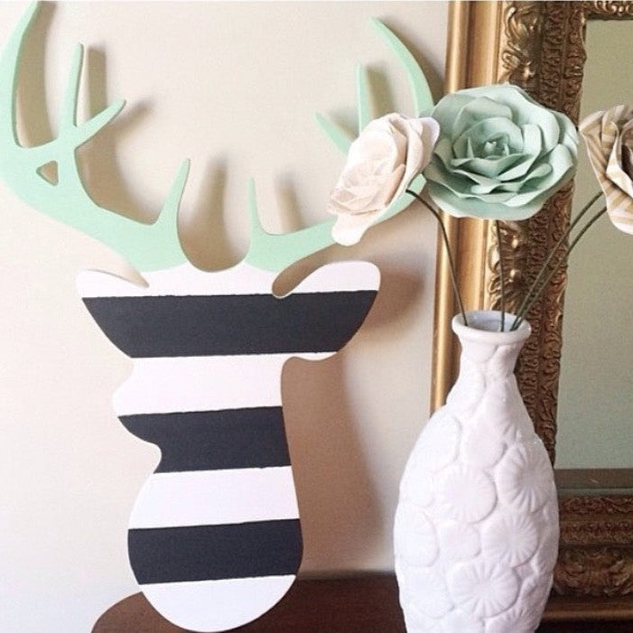 20 in. Unfinished Wooden Deer Head Shape