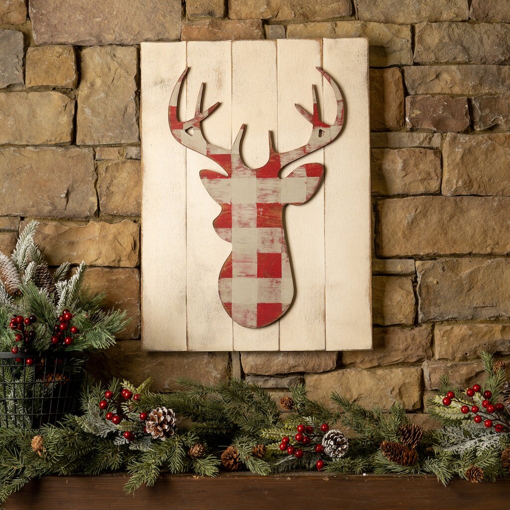 20 in. Unfinished Wooden Deer Head Shape