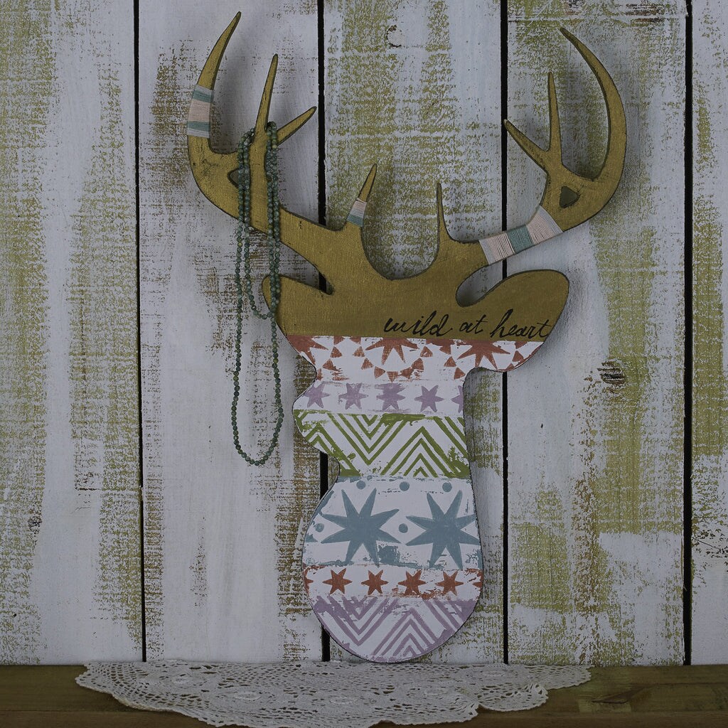20 in. Unfinished Wooden Deer Head Shape