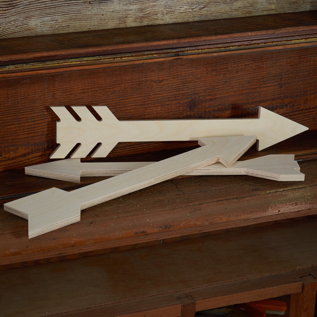 20 in. Unfinished Wooden Arrow Set of 3