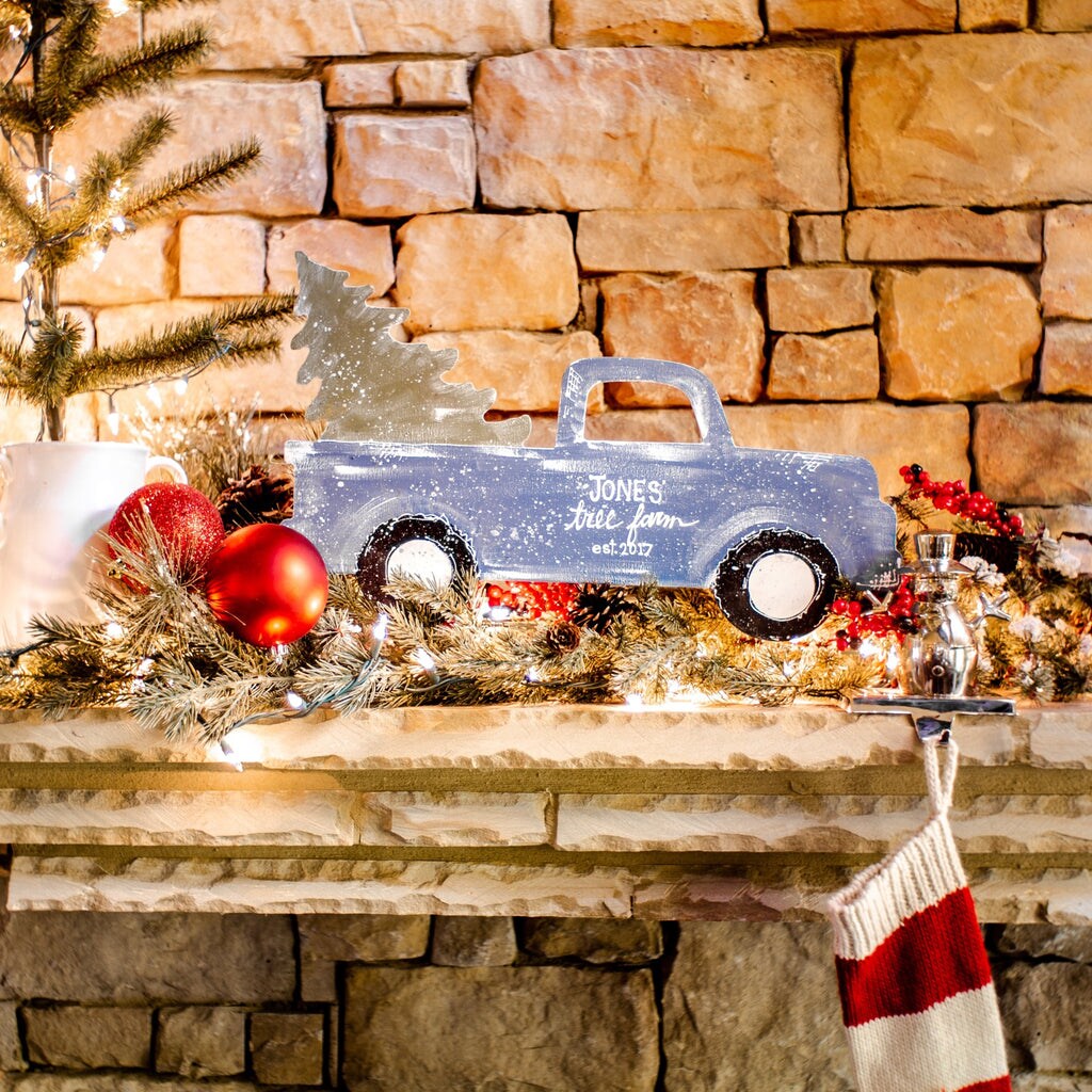 23 in. Unfinished Wooden Vintage Tree Truck
