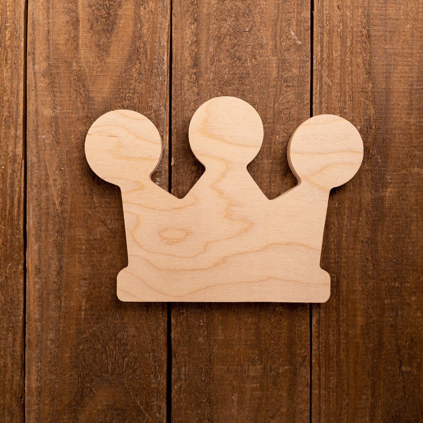 6 in. Unfinished Chunky Wooden Crown Shape