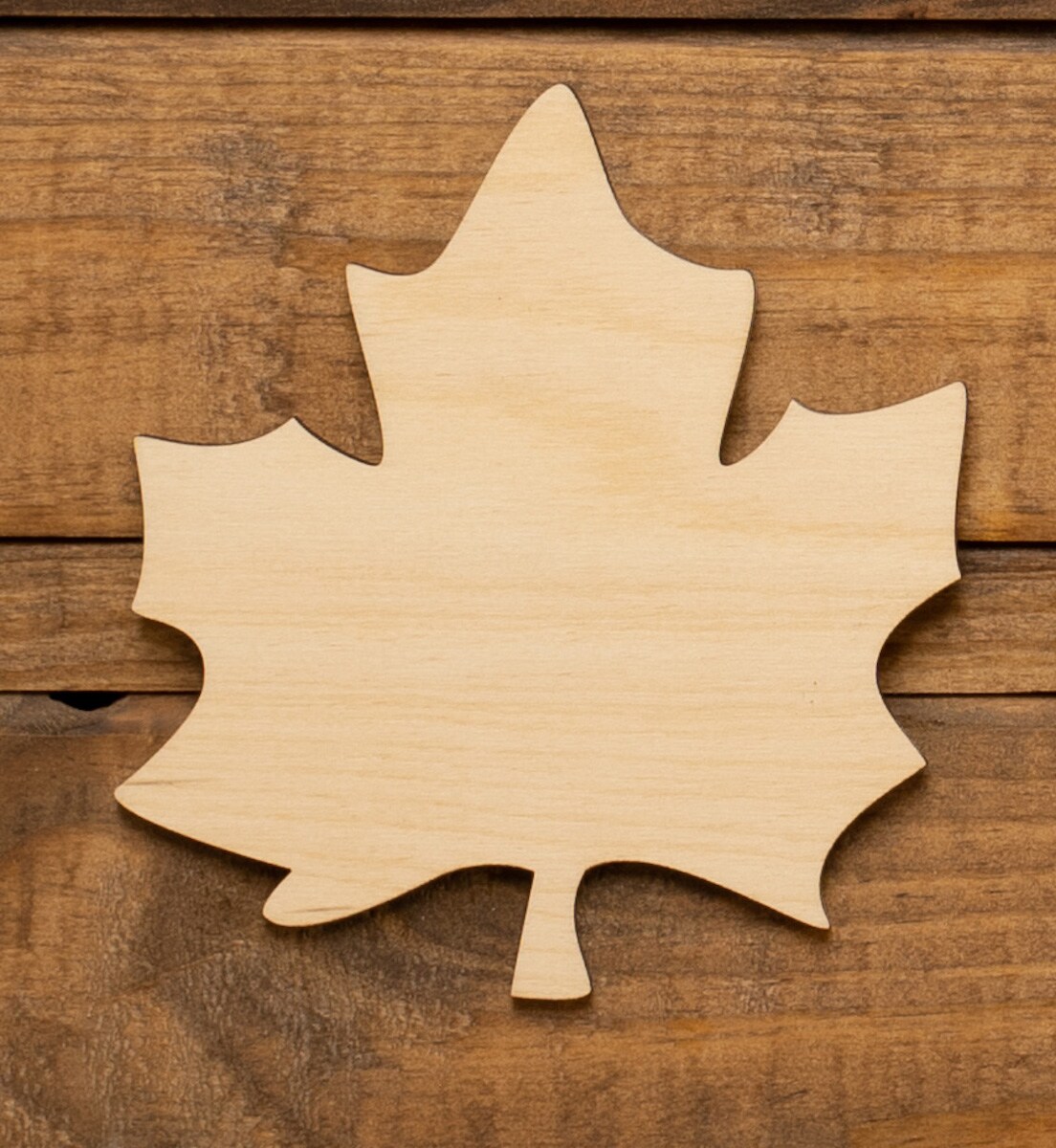 6 in. Unfinished Laser Cut Wooden Maple Leaf
