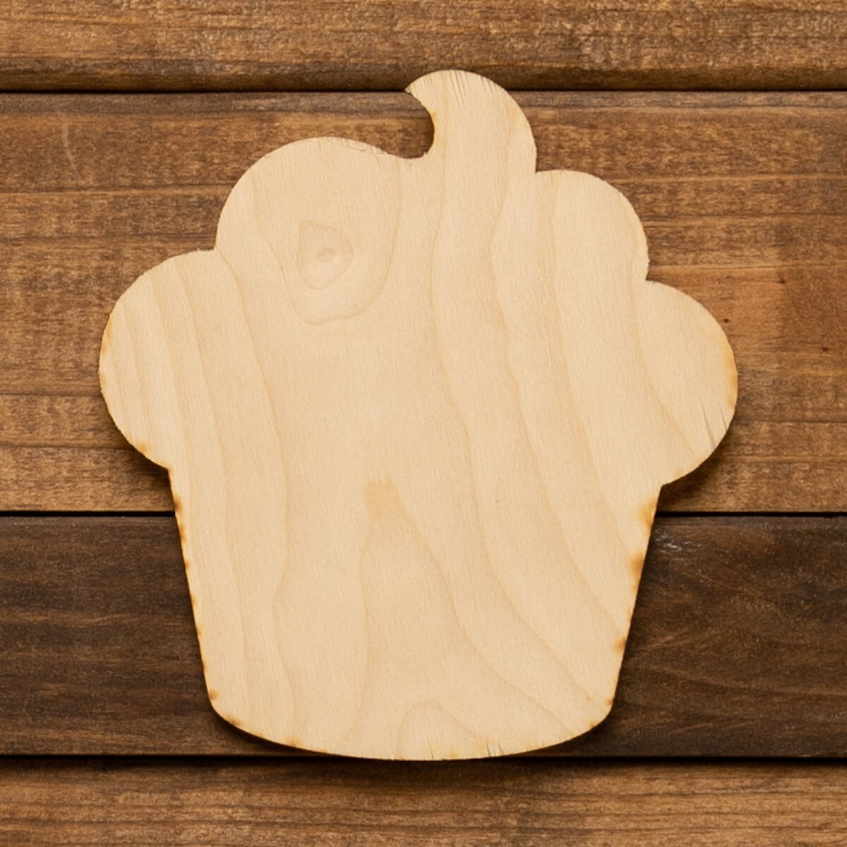 5 in. Unfinished Laser Cut Cupcake Shape