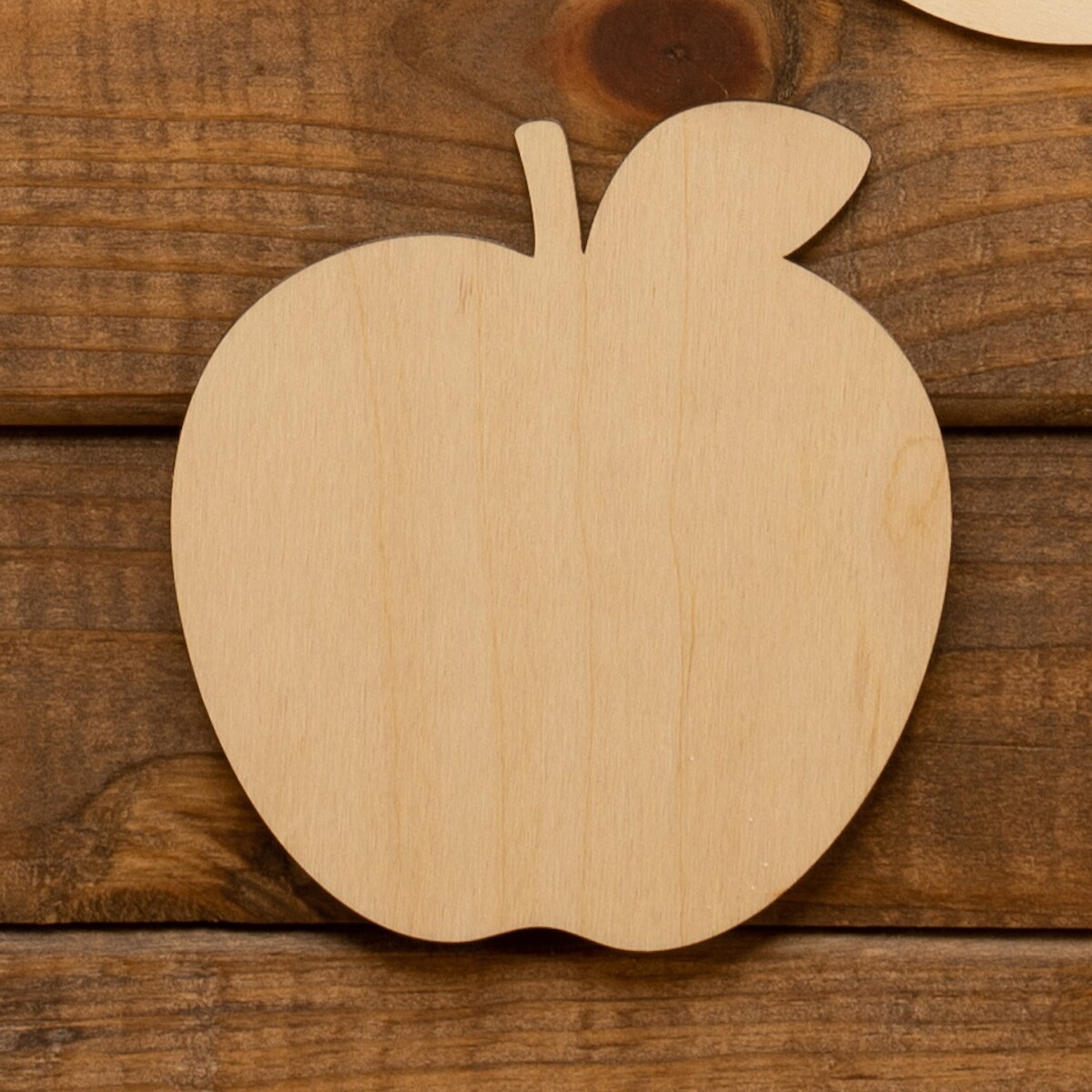 6 in. Unfinished Wooden Laser Cut Apple