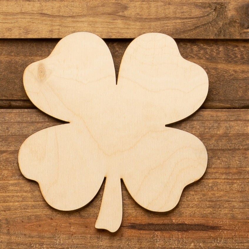 5 in. Unfinished Laser Cut Wooden Shamrock