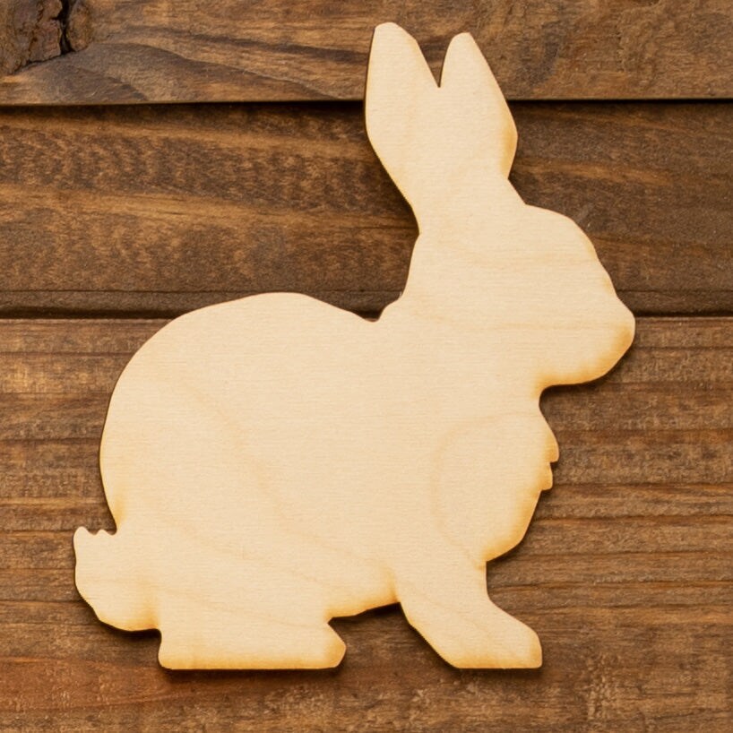 6 in. Unfinished Laser Cut Side View Bunny