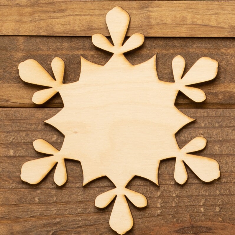 6 in. Unfinished Laser Cut Wooden Snowflake