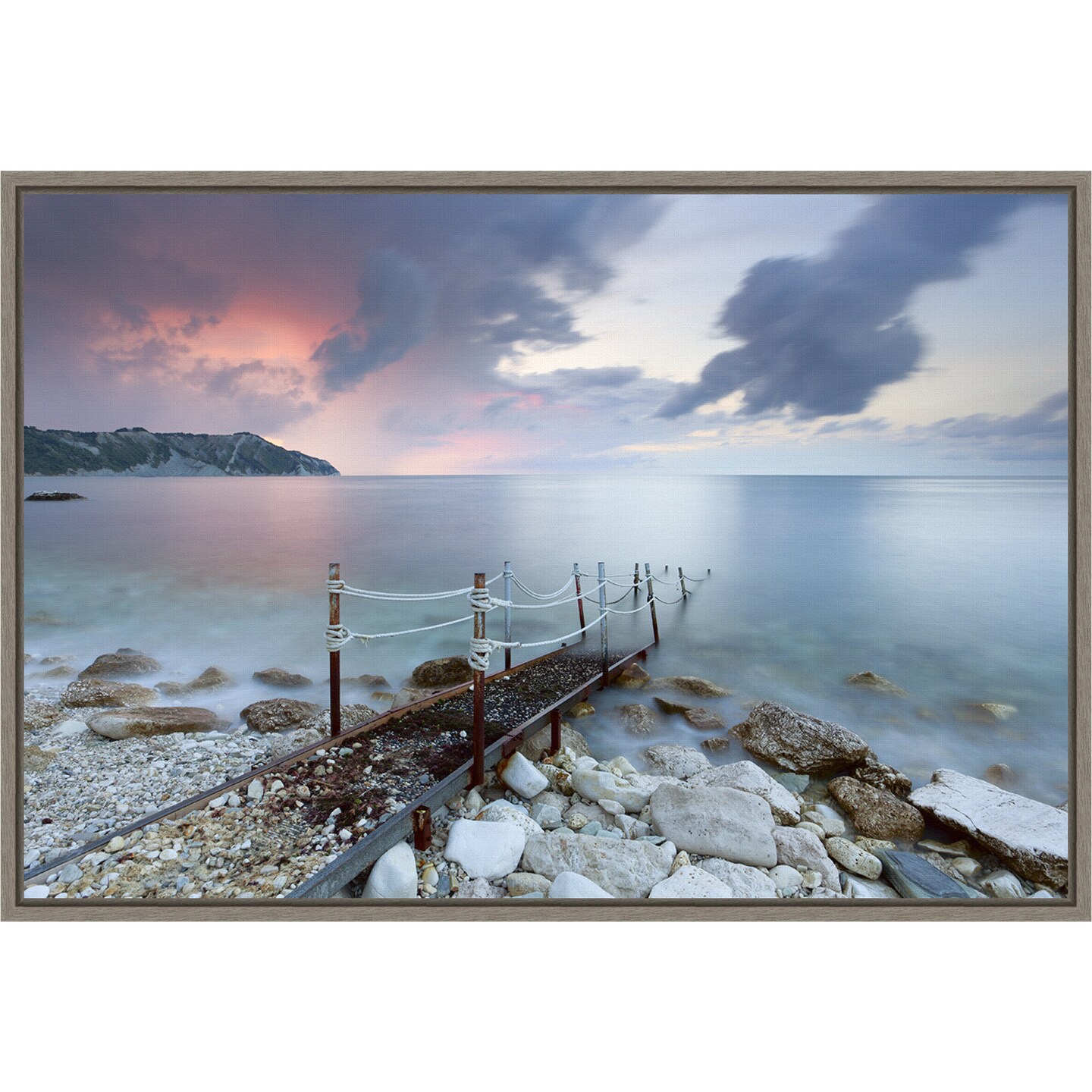 Path To The Light by Claudio Coppari 23-in. W x 16-in. H. Canvas Wall Art Print Framed in Grey