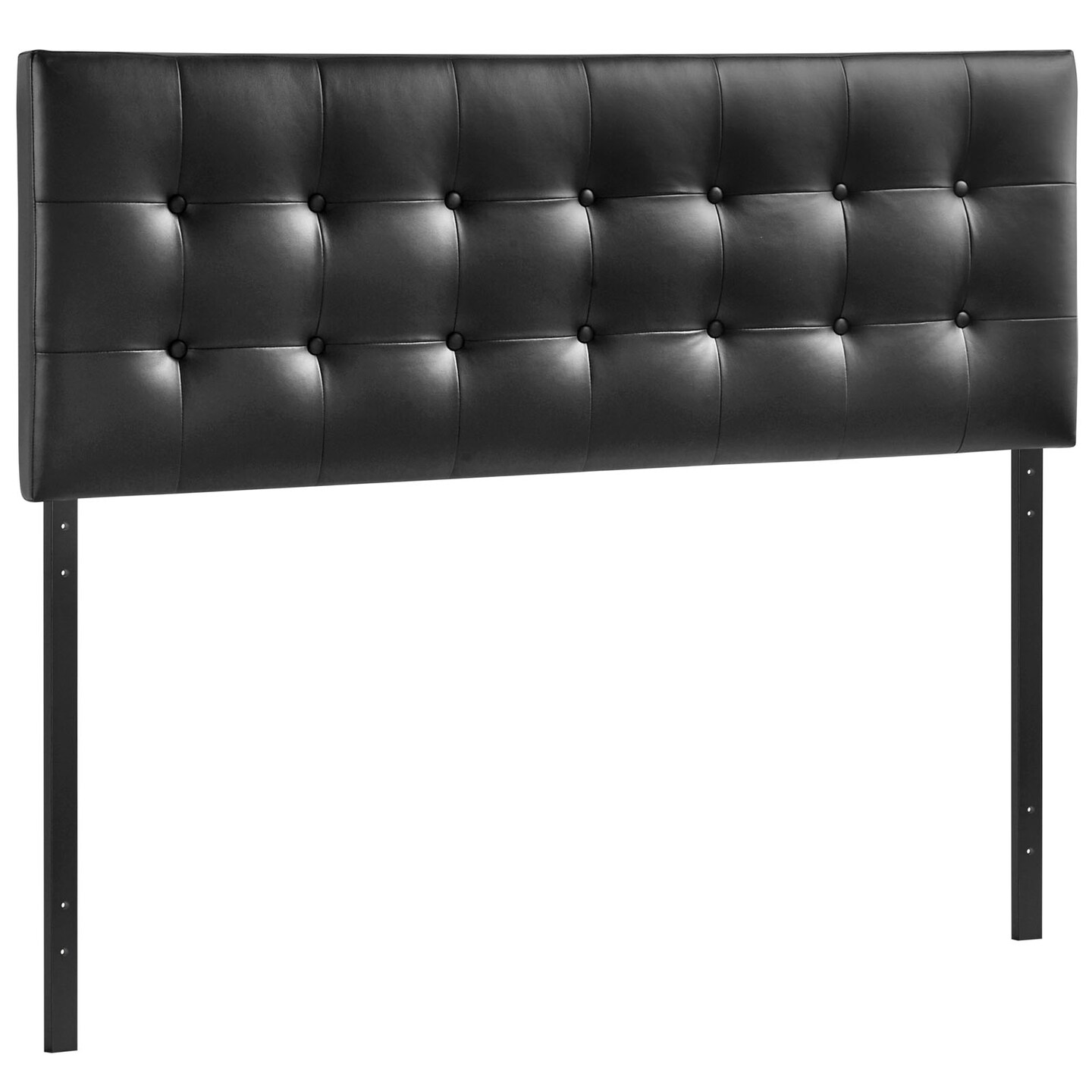 Emily Full Upholstered Vinyl Headboard Black Accent Furniture