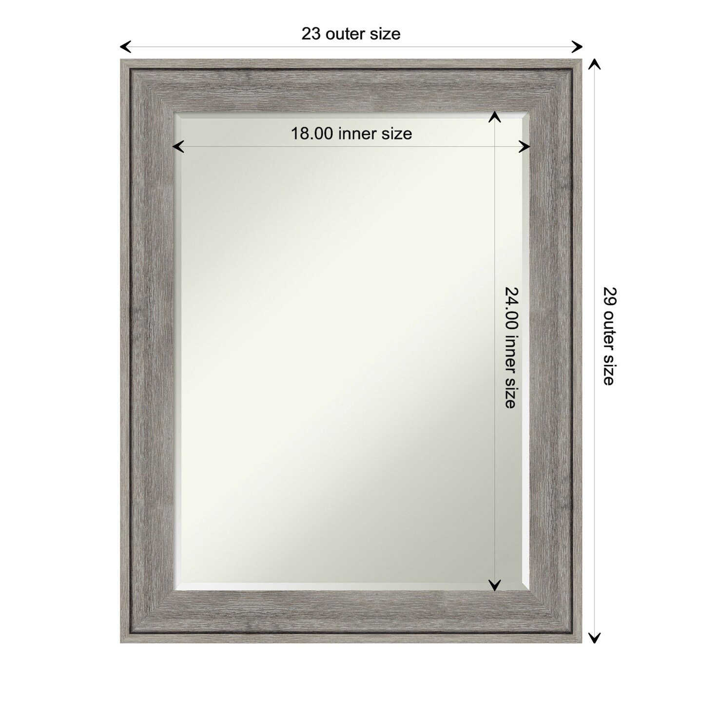 Petite Bevel Wood Wall Mirror, Regis Barnwood Grey Frame Michaels