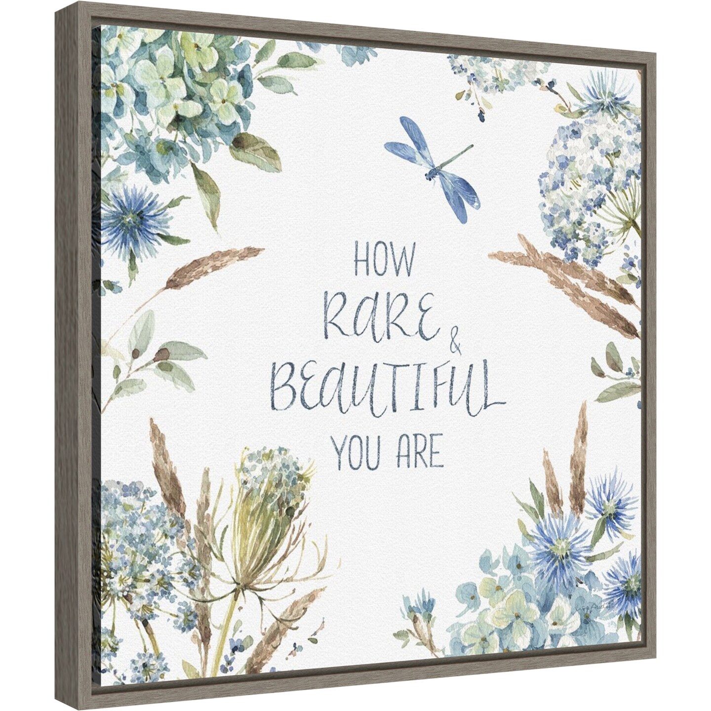 Bohemian Blue 10A by Lisa Audit 16-in. W x 16-in. H. Canvas Wall Art Print Framed in Grey