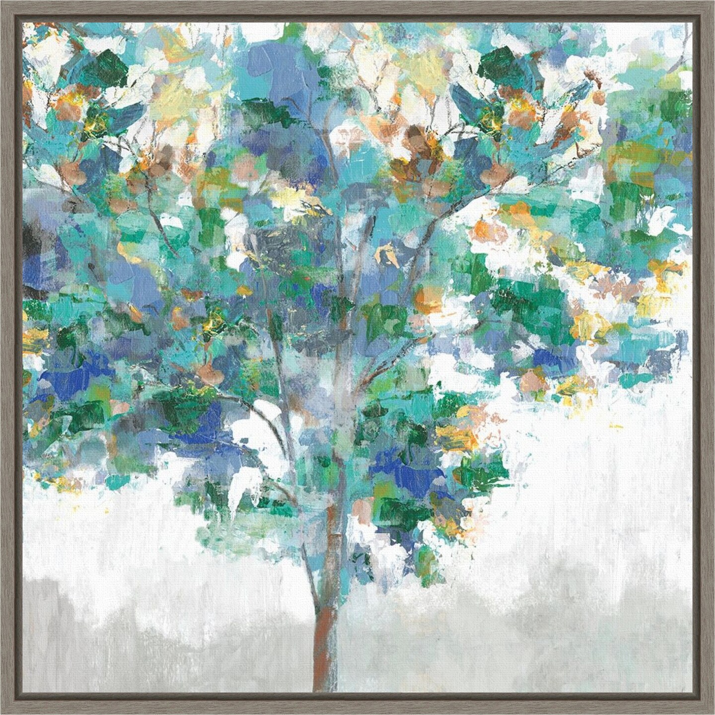 Climbing Blue (Tree) by Eva Watts 16-in. W x 16-in. H. Canvas Wall