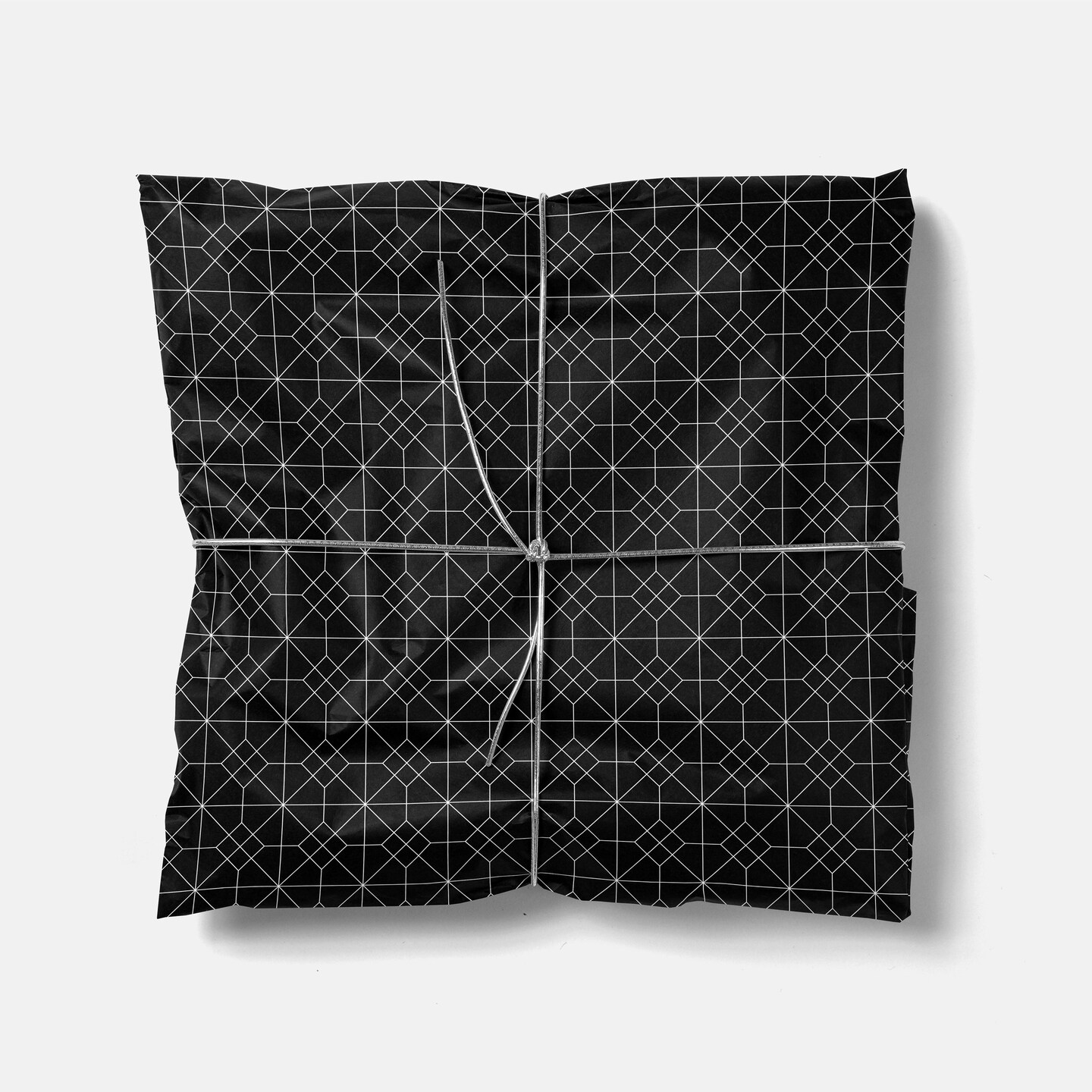 Black Geowire Wrapping Paper Sheets