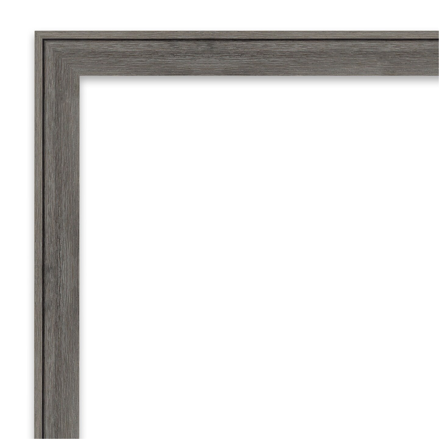 Amanti Art Non-Beveled Wood Wall Mirror, Regis Barnwood Grey Narrow Frame