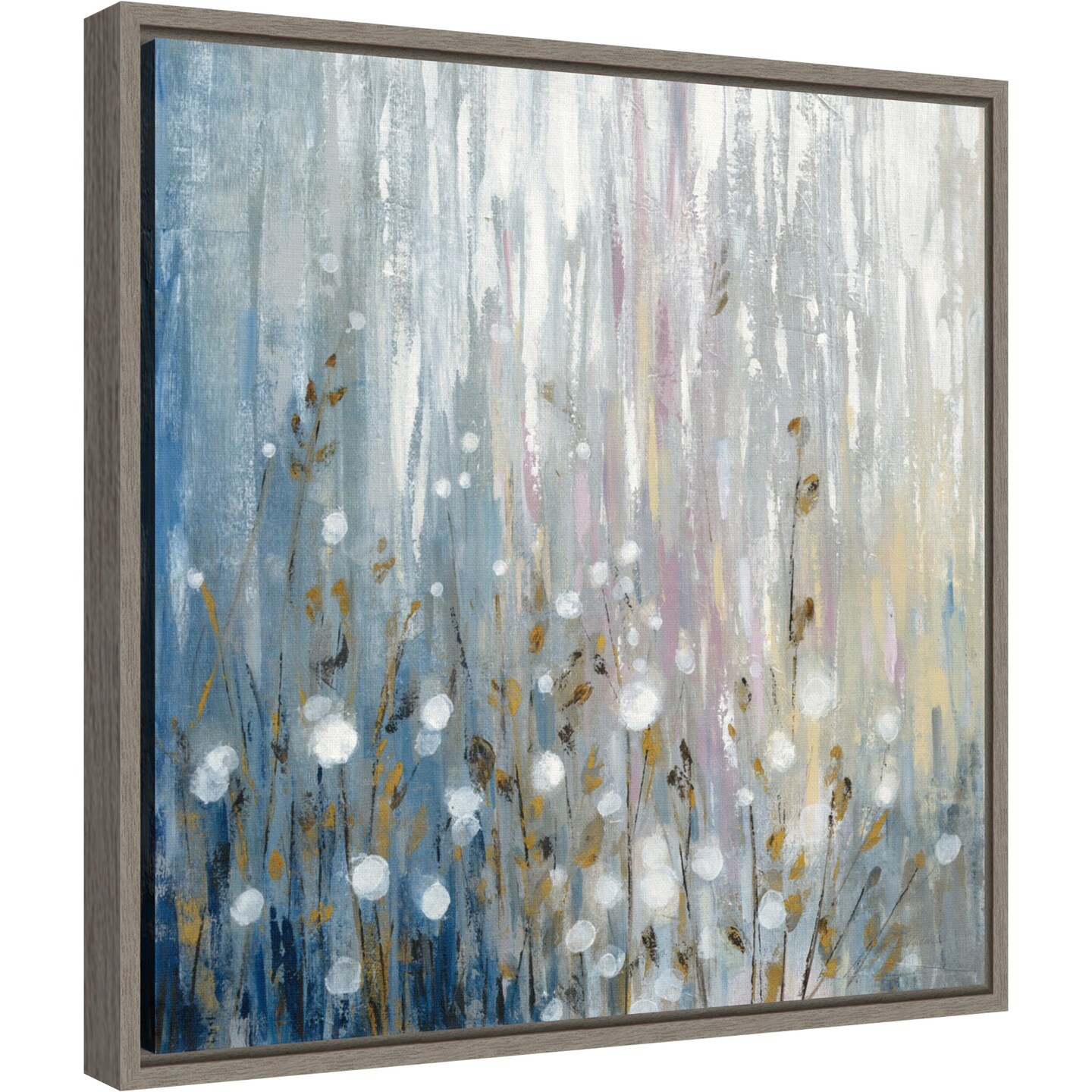 January Branches by Silvia Vassileva 16-in. W x 16-in. H. Canvas Wall Art Print Framed in Grey