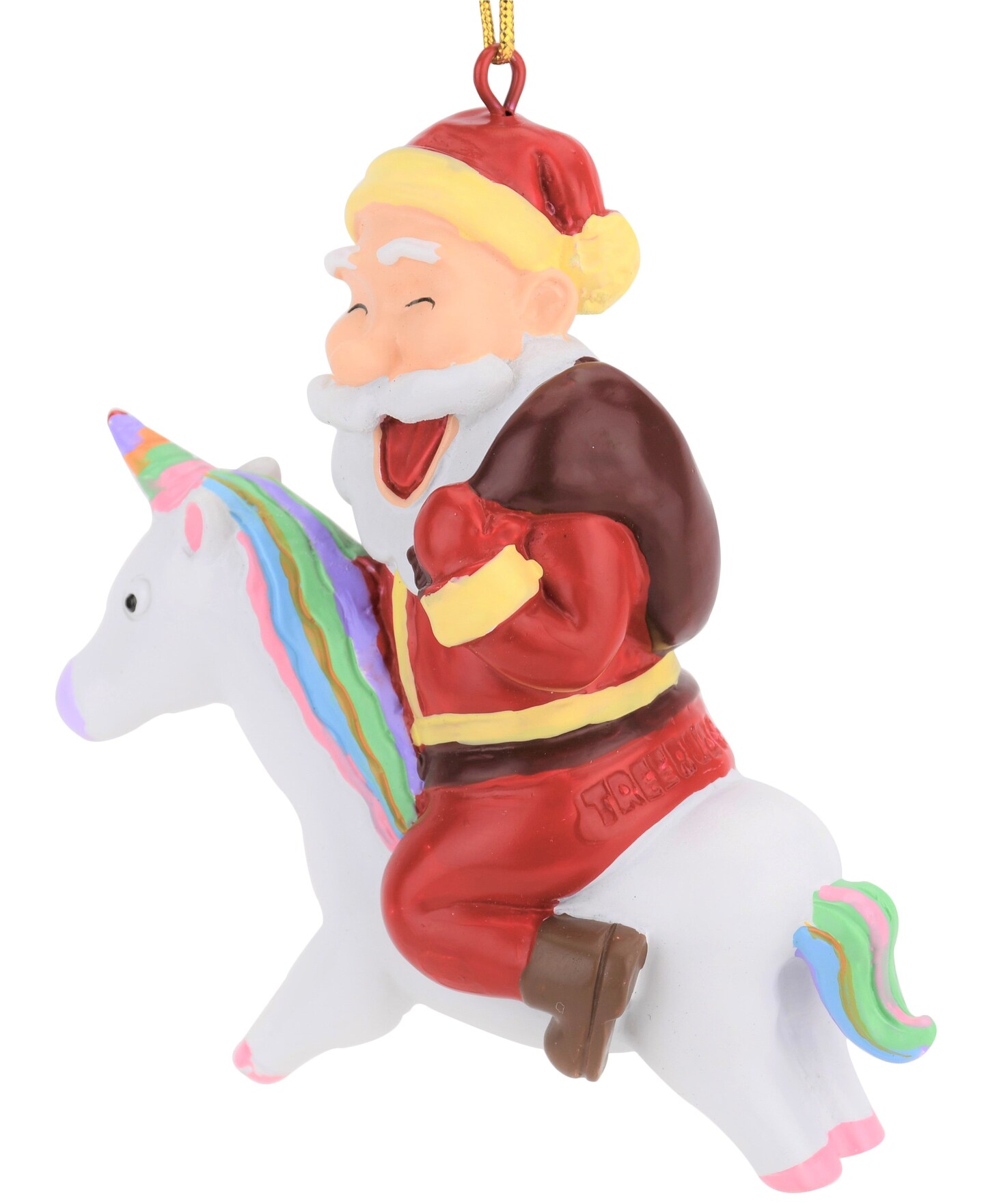 Santa Riding A Unicorn Christmas Ornament