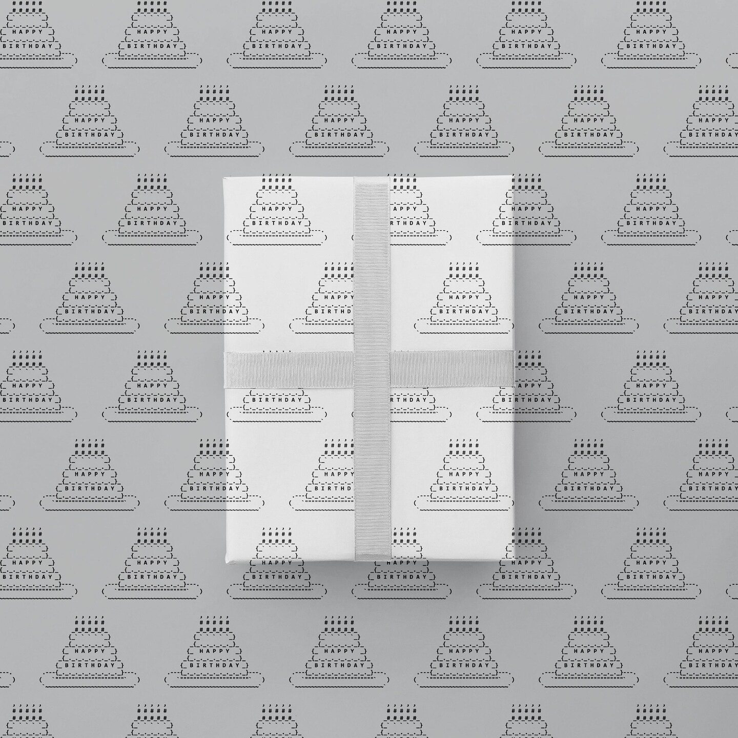 ASCII Art Birthday Cake Gift Wrap Paper Wrapping Paper Michaels