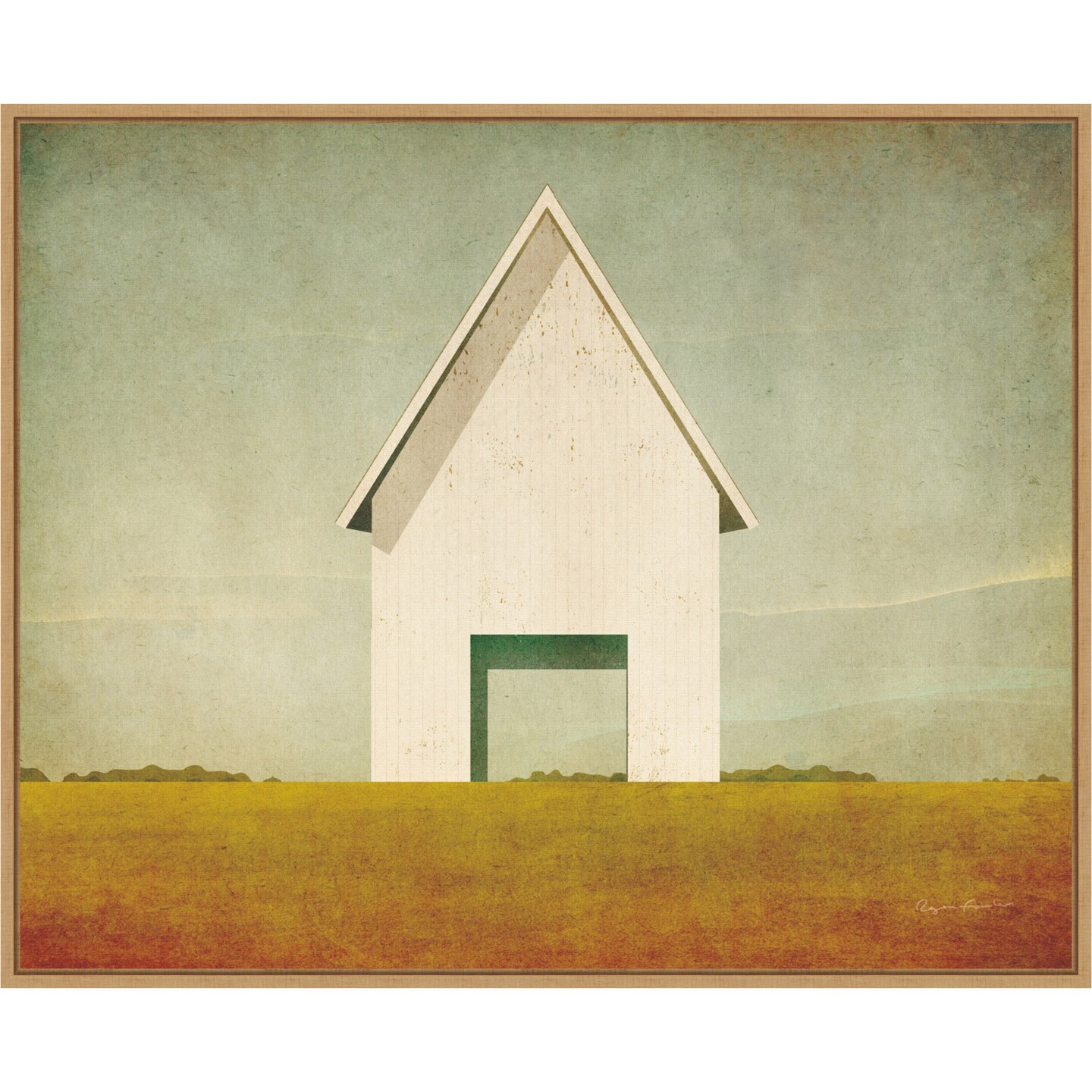 Ohio Barn by Ryan Fowler 28-in. W x 23-in. H. Canvas Wall Art Print Framed in Natural