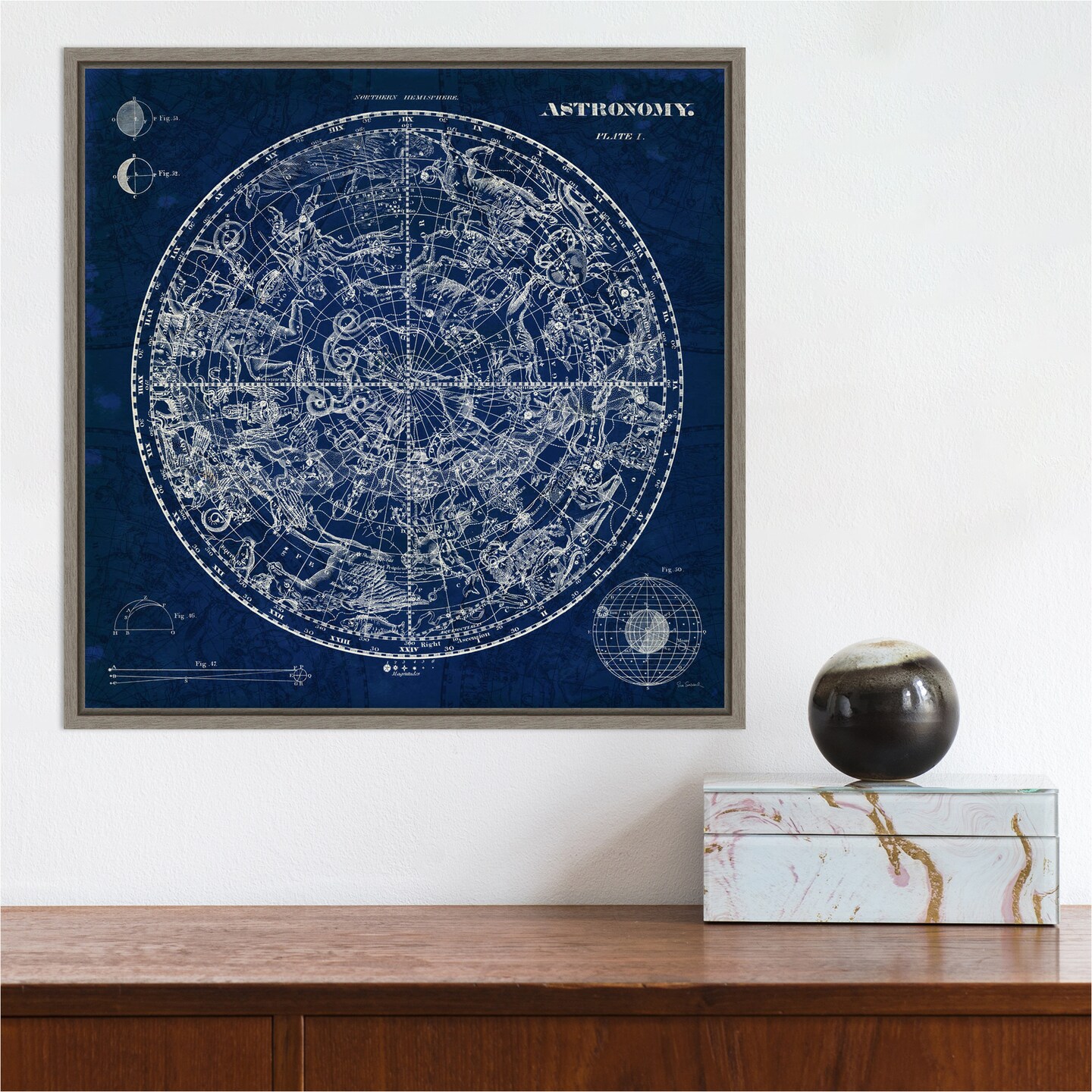 Celestial Blueprint by Sue Schlabach Canvas Wall Art Print Framed