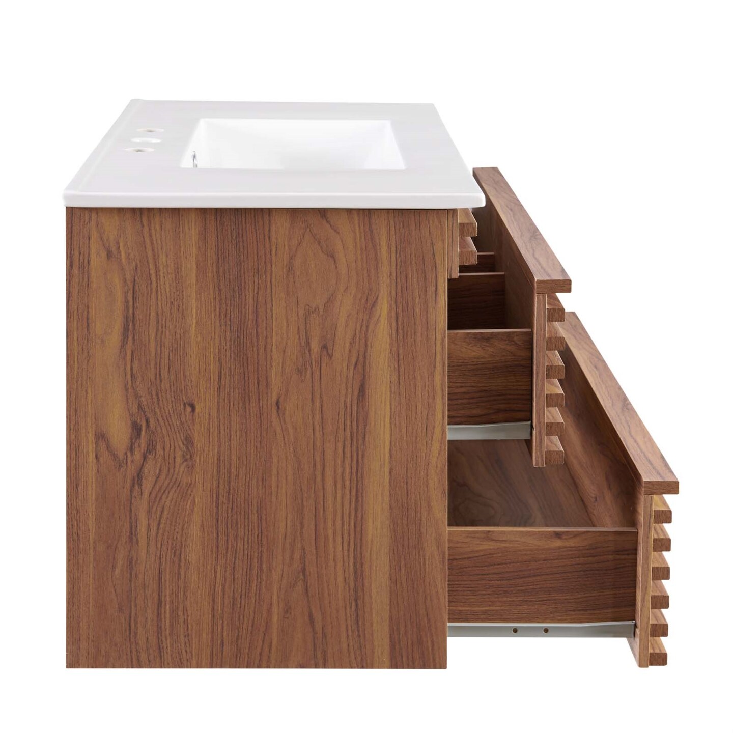 Render 36" WallMount Bathroom Vanity Walnut White Vanities & Vanity