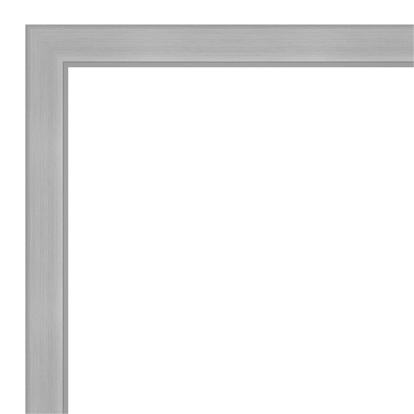 Amanti Art Non-Beveled Wall Mirror, Vista Brushed Nickel Narrow Frame
