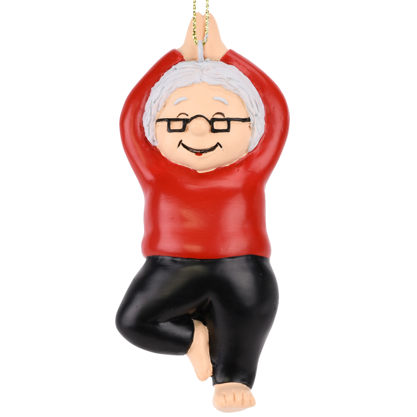 Mrs. Claus Tree Pose Yoga Christmas Ornament