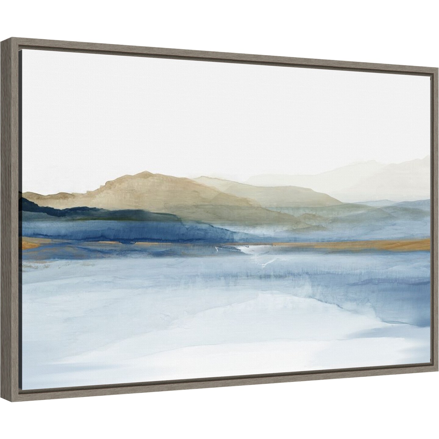 Mountain Landscape by Allison Pearce 23-in. W x 16-in. H. Canvas Wall Art Print Framed in Grey