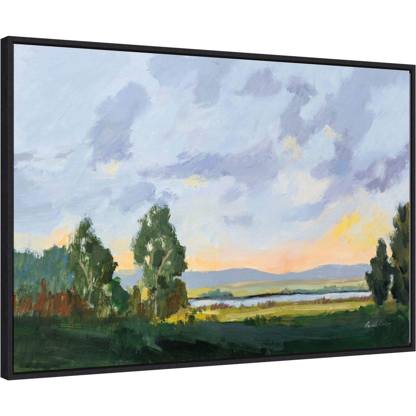 Evening Skies I by Pamela Munger 33-in. W x 23-in. H. Canvas Wall Art Print Framed in Black