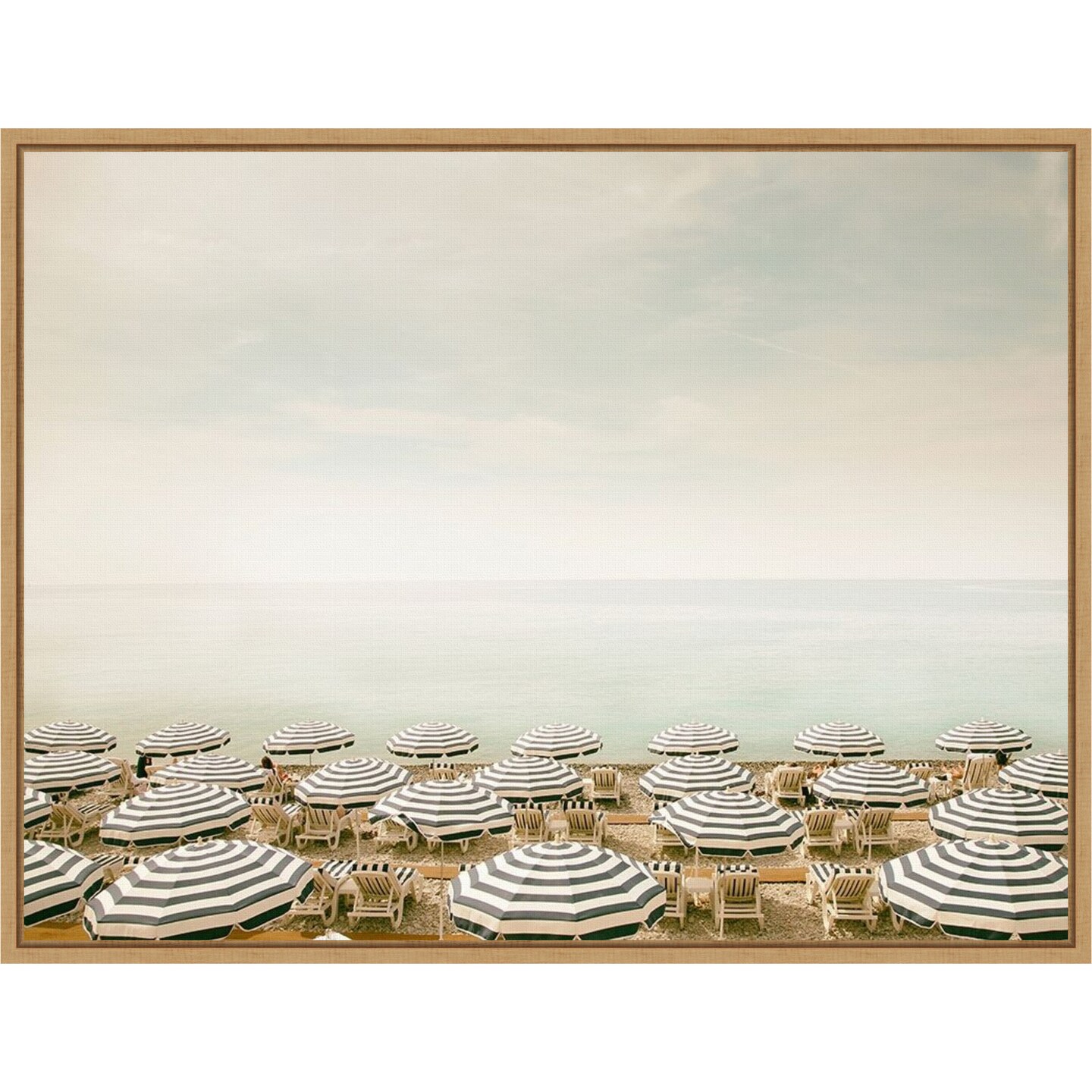 Seaside 4 (Beach) by Carina Okula 24-in. W x 18-in. H. Canvas Wall Art Print Framed in Natural