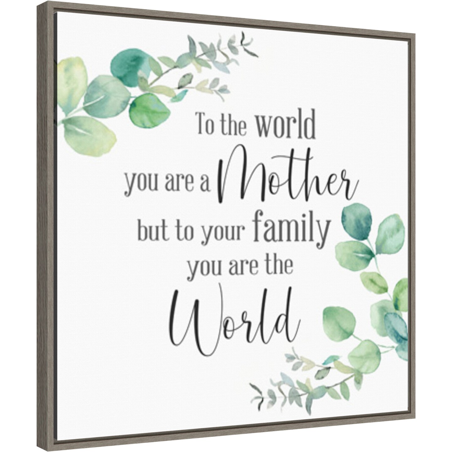 Mother&#x27;s Day Eucalyptus II by Cynthia Coulter 22-in. W x 22-in. H. Canvas Wall Art Print Framed in Grey