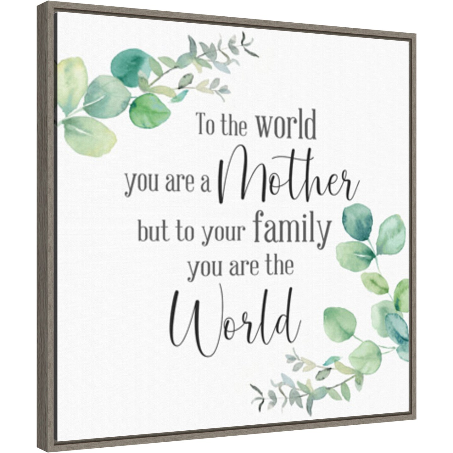 Mother's Day Eucalyptus II by Cynthia Coulter 22-in. W x 22-in. H. Canvas Wall Art Print Framed in Grey