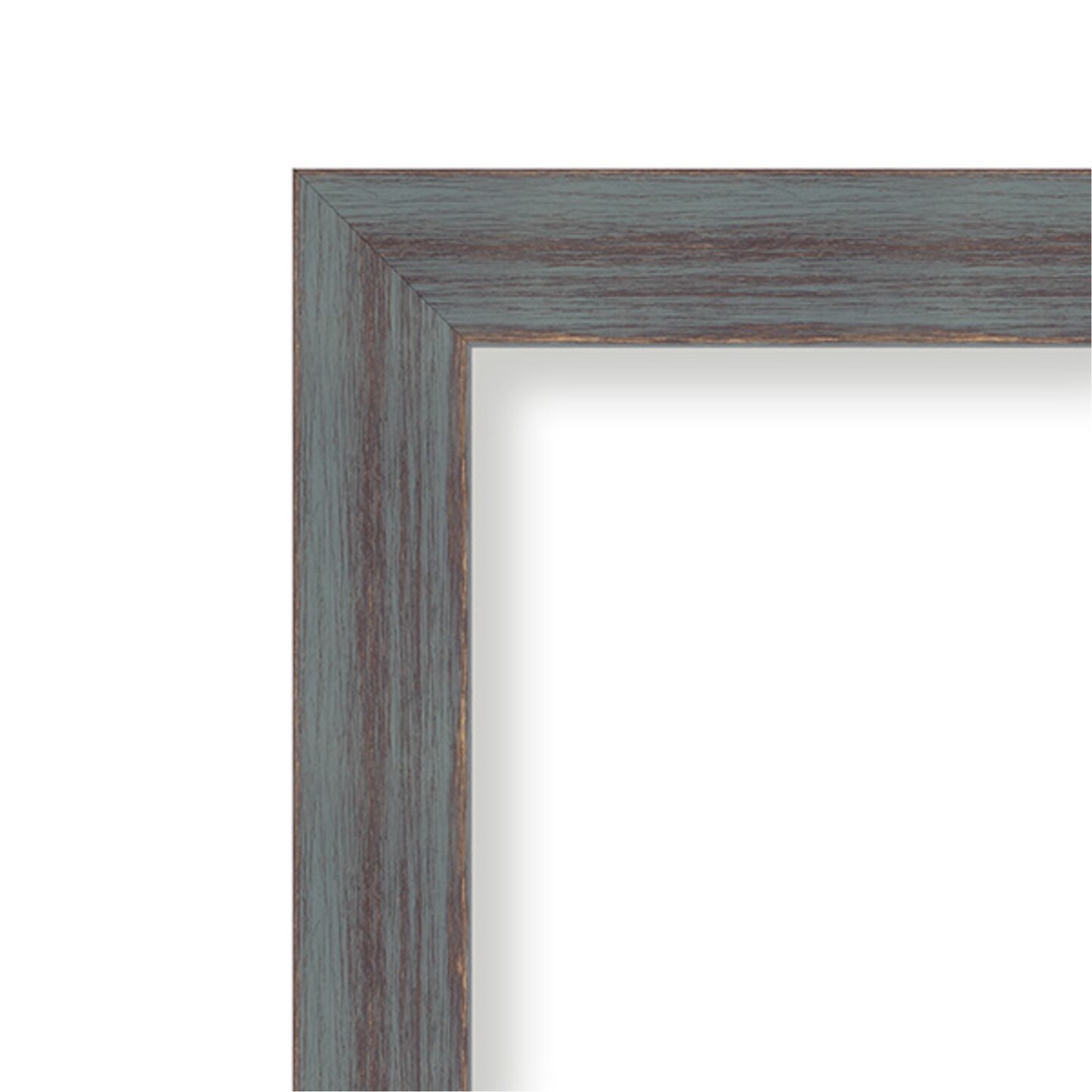 Amanti Art Non-Beveled Wood Wall Mirror, Dixie Blue Grey Rustic Frame