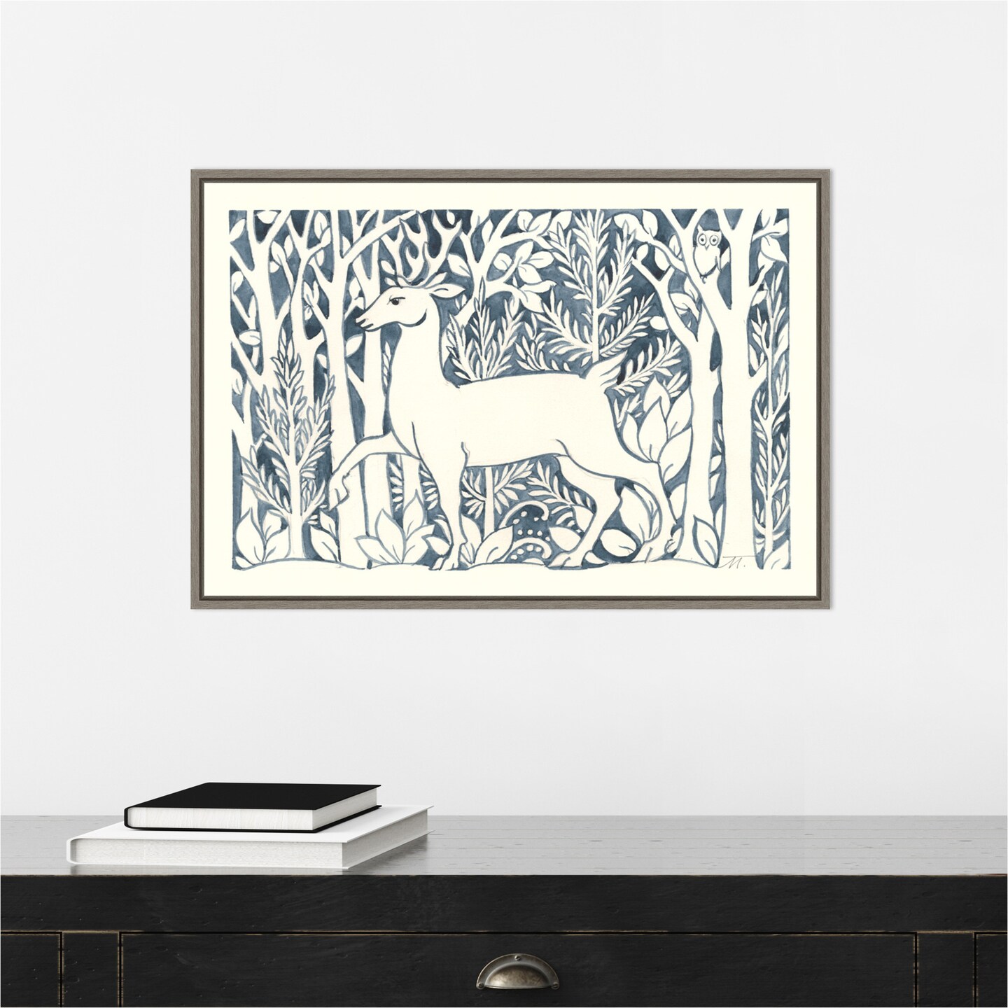 Forest Life V Deer by Miranda Thomas Canvas Wall Art Print Framed