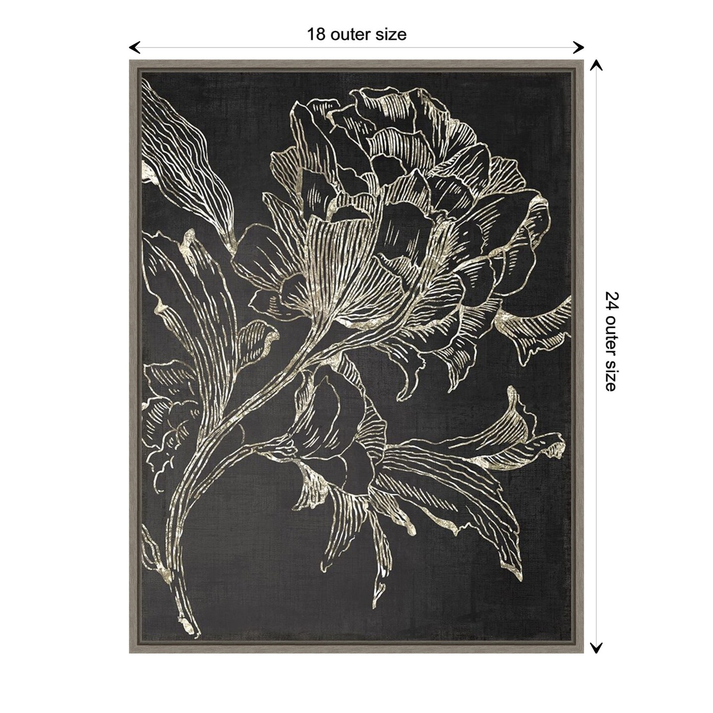 Golden Flower Folklore I by Asia Jensen Canvas Wall Art Print Framed ...