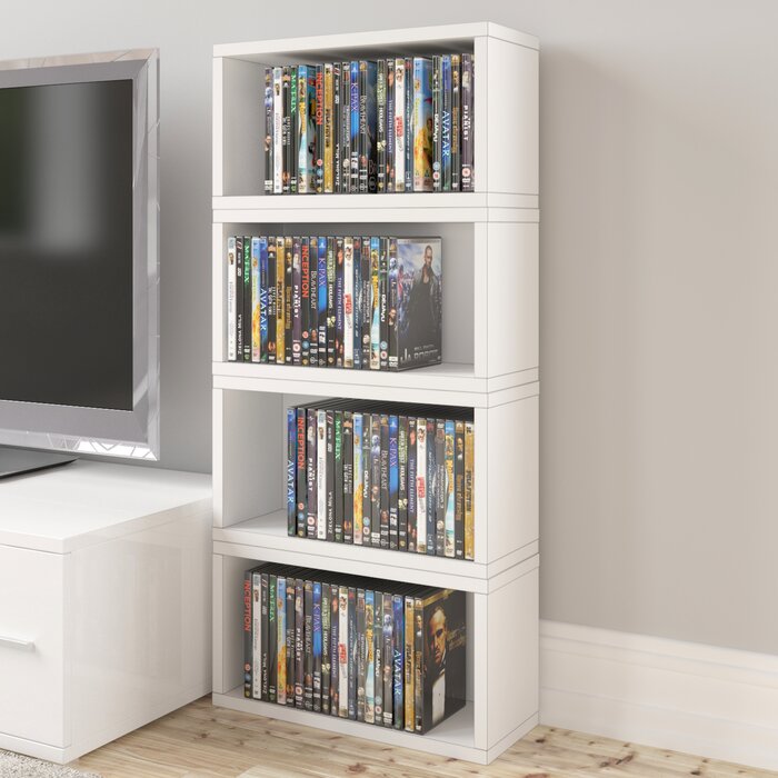 Way Basics Eco zBoard Stackable DVD Storage Rack, White