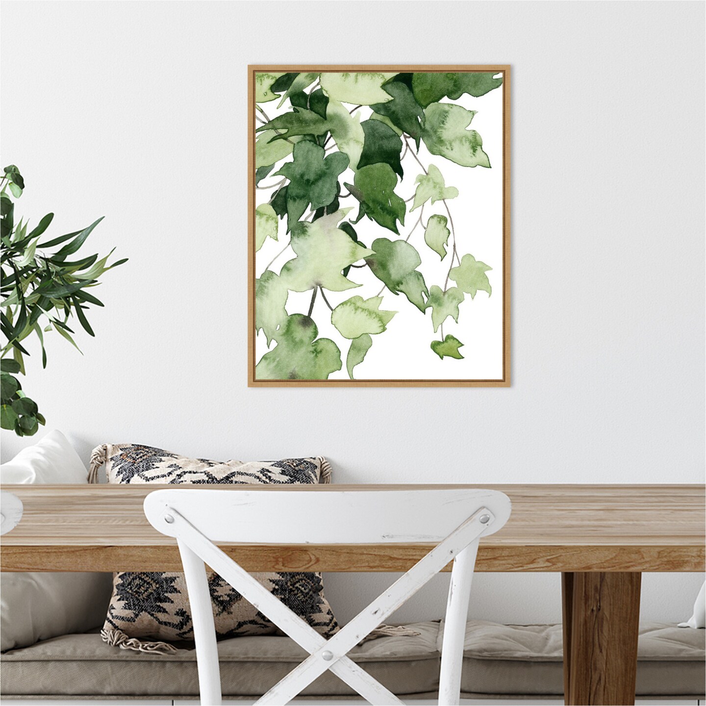 Emerald Vines I by Grace Popp Canvas Wall Art Print Framed