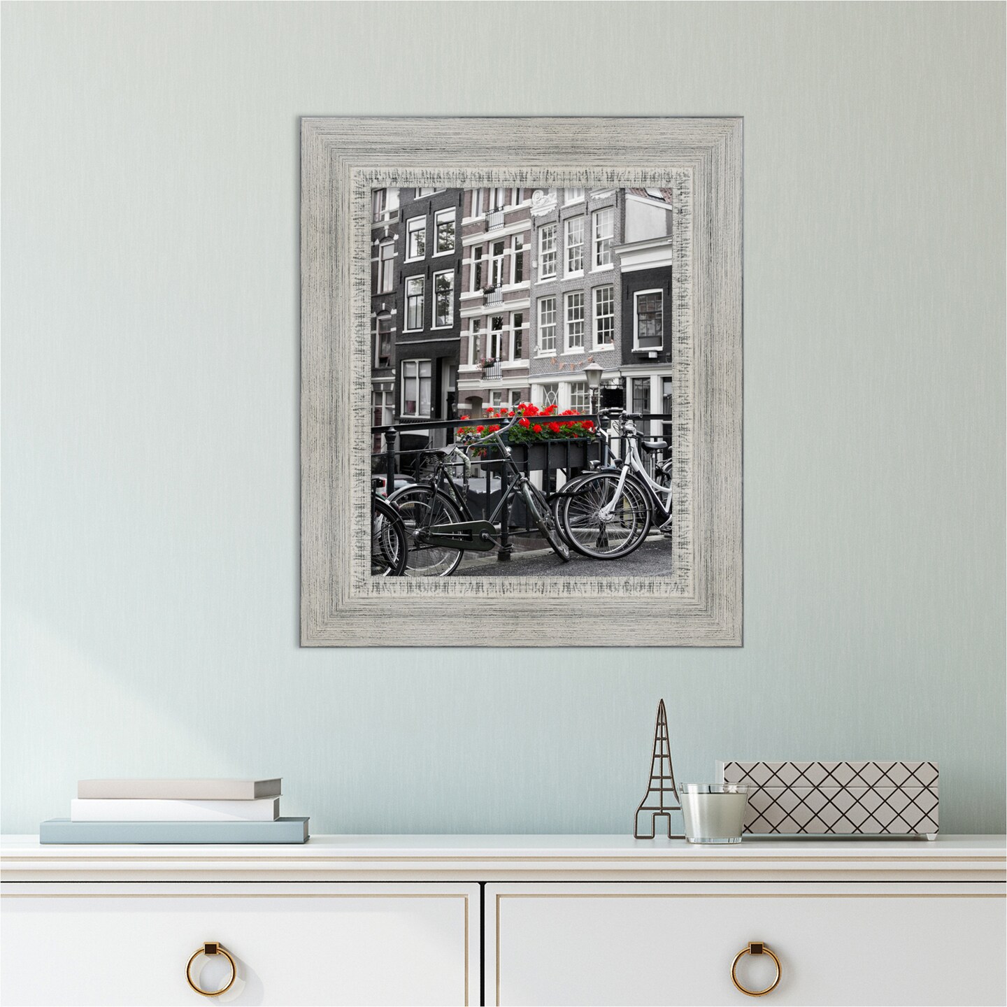 Rustic White Wash Wood Picture Frame