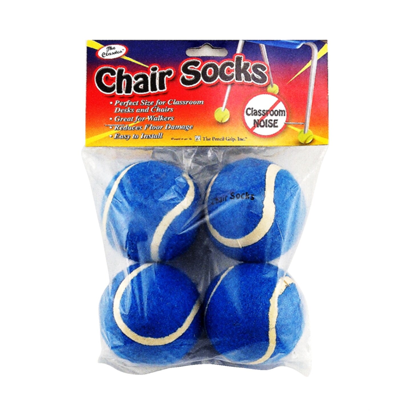 The Pencil Grip Inc Chair Socks Floor Protectors, Blue, Pack of 4