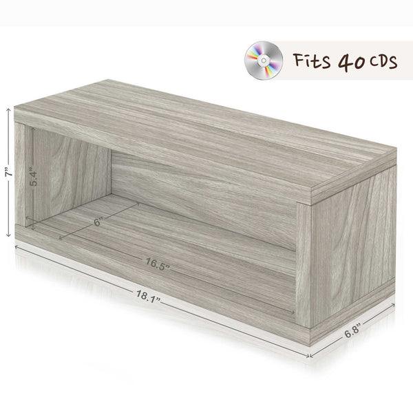Way Basics Eco Stackable Memphis CD Storage Rack, Aspen Grey