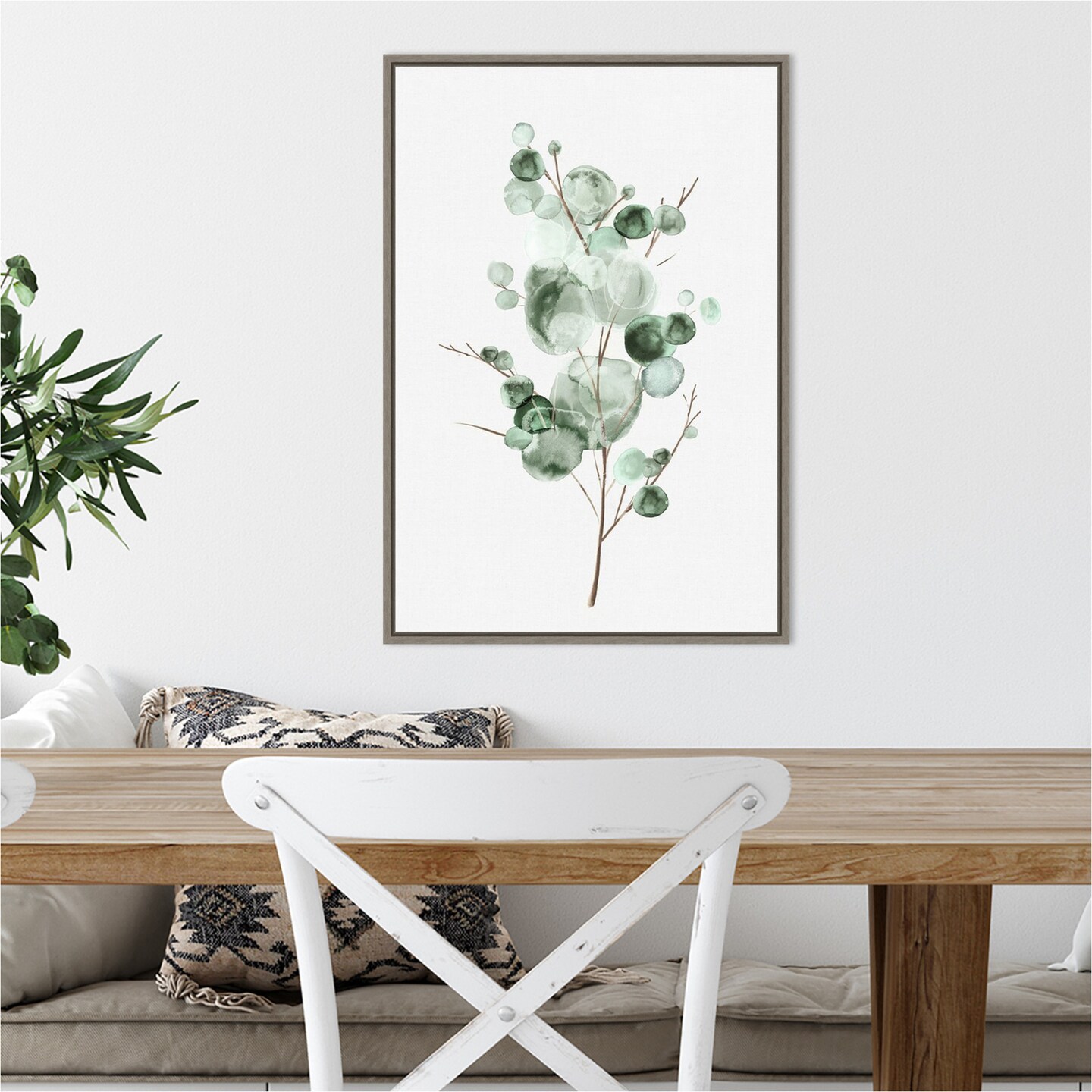 Tender Sprout I (Eucalyptus) by Eva Watts Canvas Art Framed